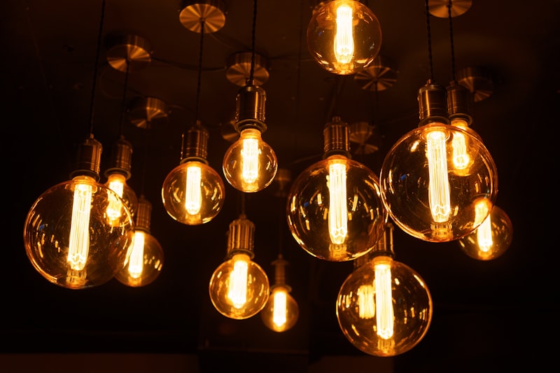 Modern light fixtures installed in a home